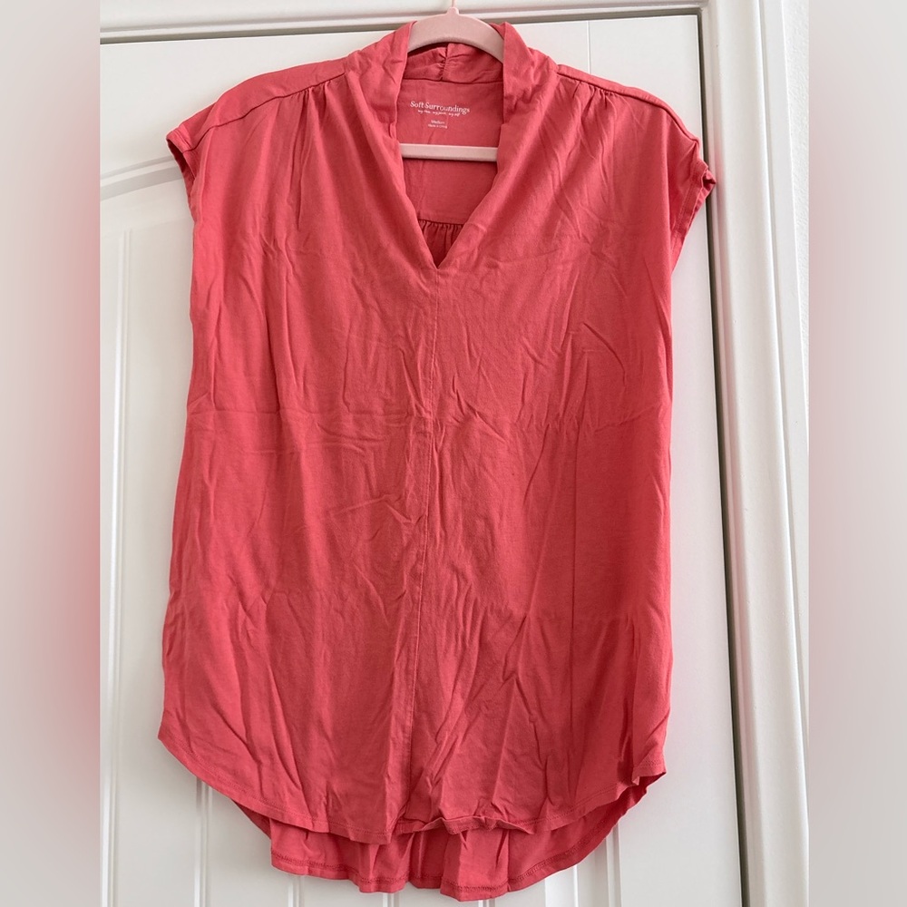 Soft Surroundings Coral Blouse